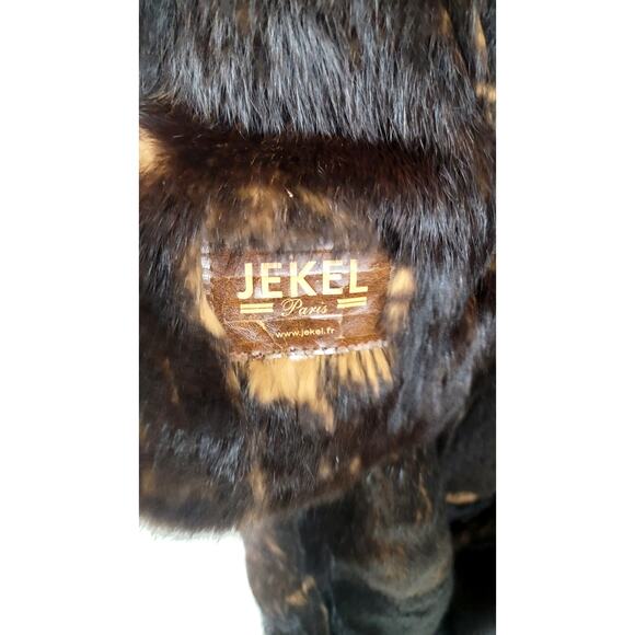 Vintage Jekel Paris Suede Leather Coat Full Real Fur Lining Long Boho Thrashed - Picture 14 of 16